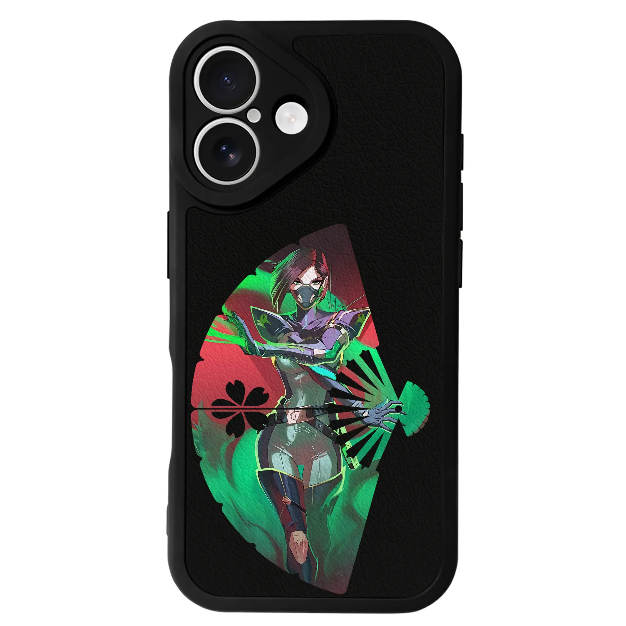 VALORANT グッズ,ヴァイパー - IPhone 16シリーズ対応 ・ シリコンスマホケース ・ レザー調 ・ 高精度フィット ・ 耐衝撃 ・ ワイヤレス充電対応 ・ 精密カット